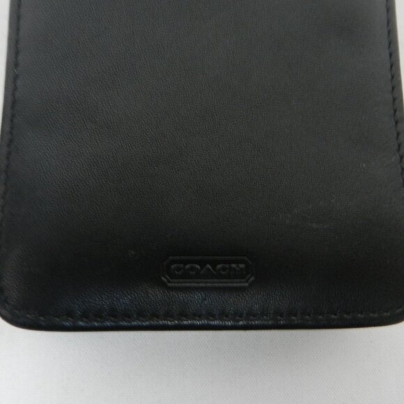 Coach Vintage Leather zip around palm pilot wallet case black w/ Logo  4" x 5.5" - Picture 4 of 12